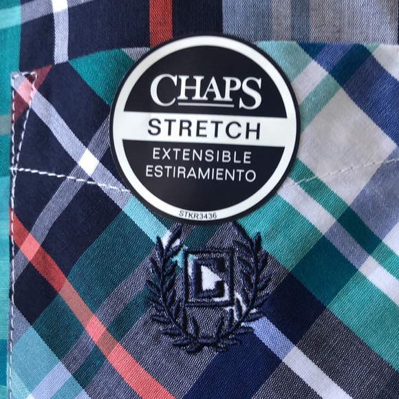 Chaps Boys' Long Sleeve Plaid Button-Down Woven Shirt szL (14-16) - Picture 6 of 7